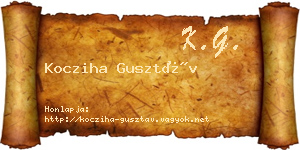 Kocziha Gusztáv névjegykártya